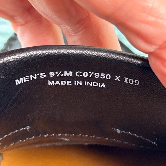 Cole Haan Tassel Loafers Shoes Mens Sz 9.5M Black Brown Leather Moc Toe Slip On. - Picture 10 of 10